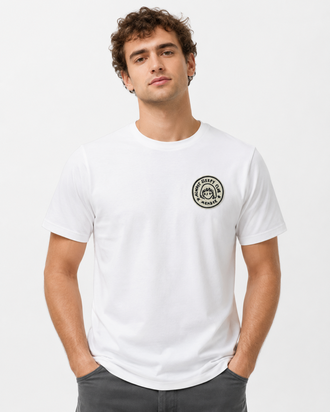 T-shirt Always Sleepy Club brodé