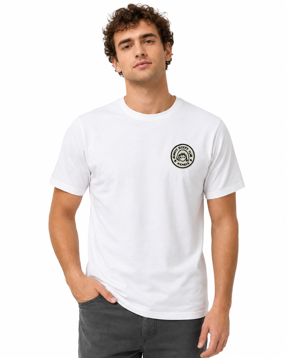 T-shirt Always Sleepy Club brodé