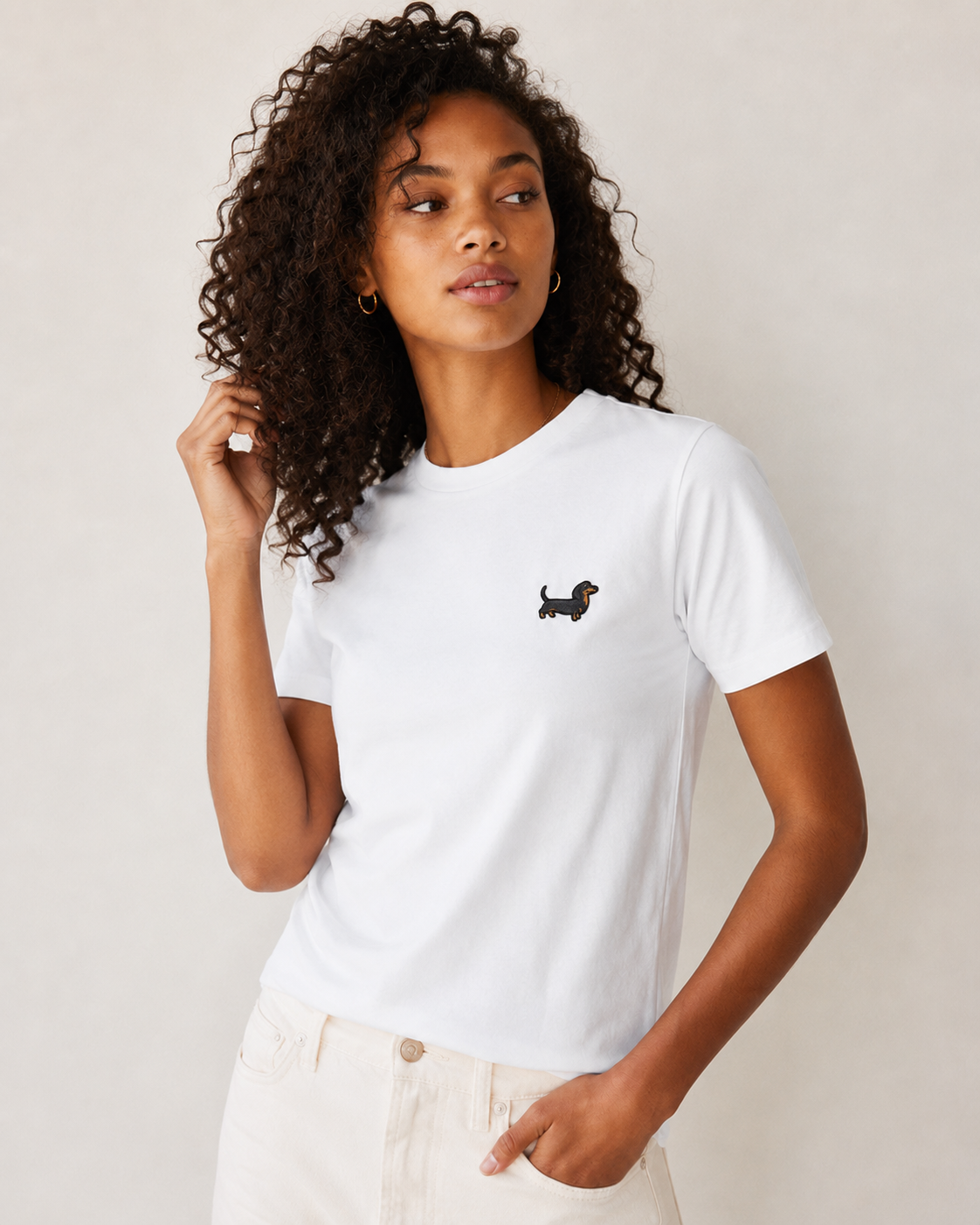 T-shirt Teckel brodé